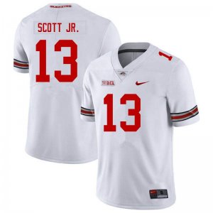 NCAA Ohio State Buckeyes Men's #13 Gee Scott Jr. White Nike Football College Jersey YMS8445PZ